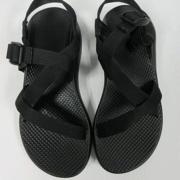 CHACO Z/Cloud Cushioned Sandal Womens Sz 12 Adjustable Durable All Black J107366 - Picture 1 of 12